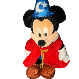 Disney Sorcerer Mickey Mouse Plush Wizard Fantasia Fuzzy Stuffed Animal WDW Rare
